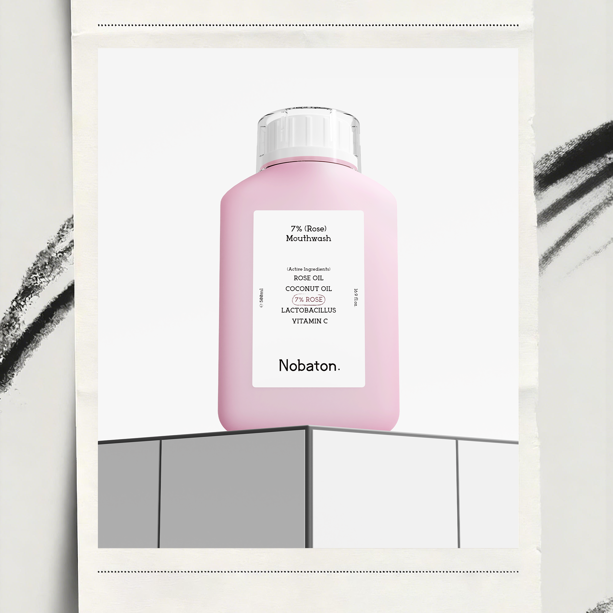 Nobaton. 7% Rose Mouthwash（500ml/16.9 fl oz）