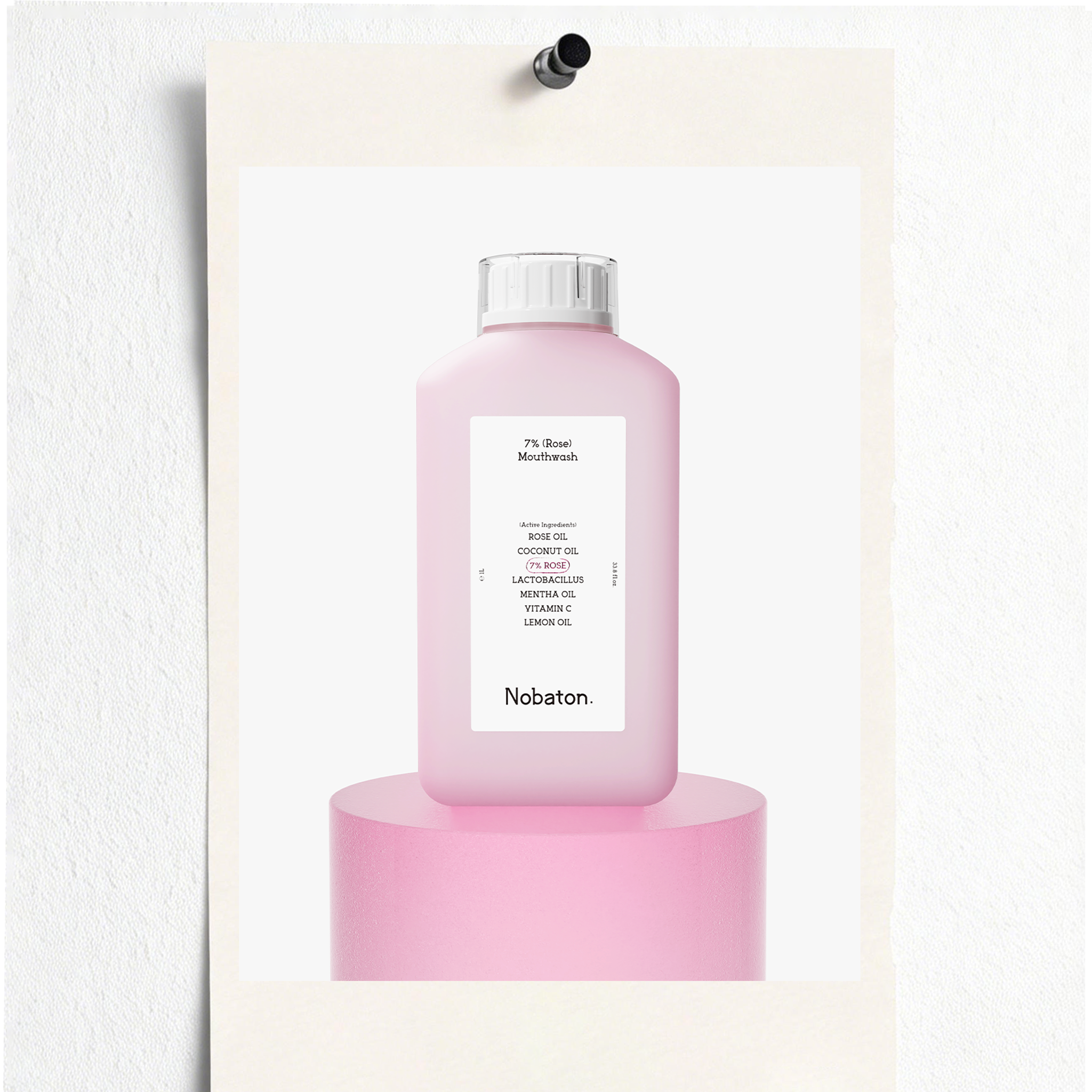 Nobaton. 7% Rose Mouthwash（1L/33.8 fl.oz）