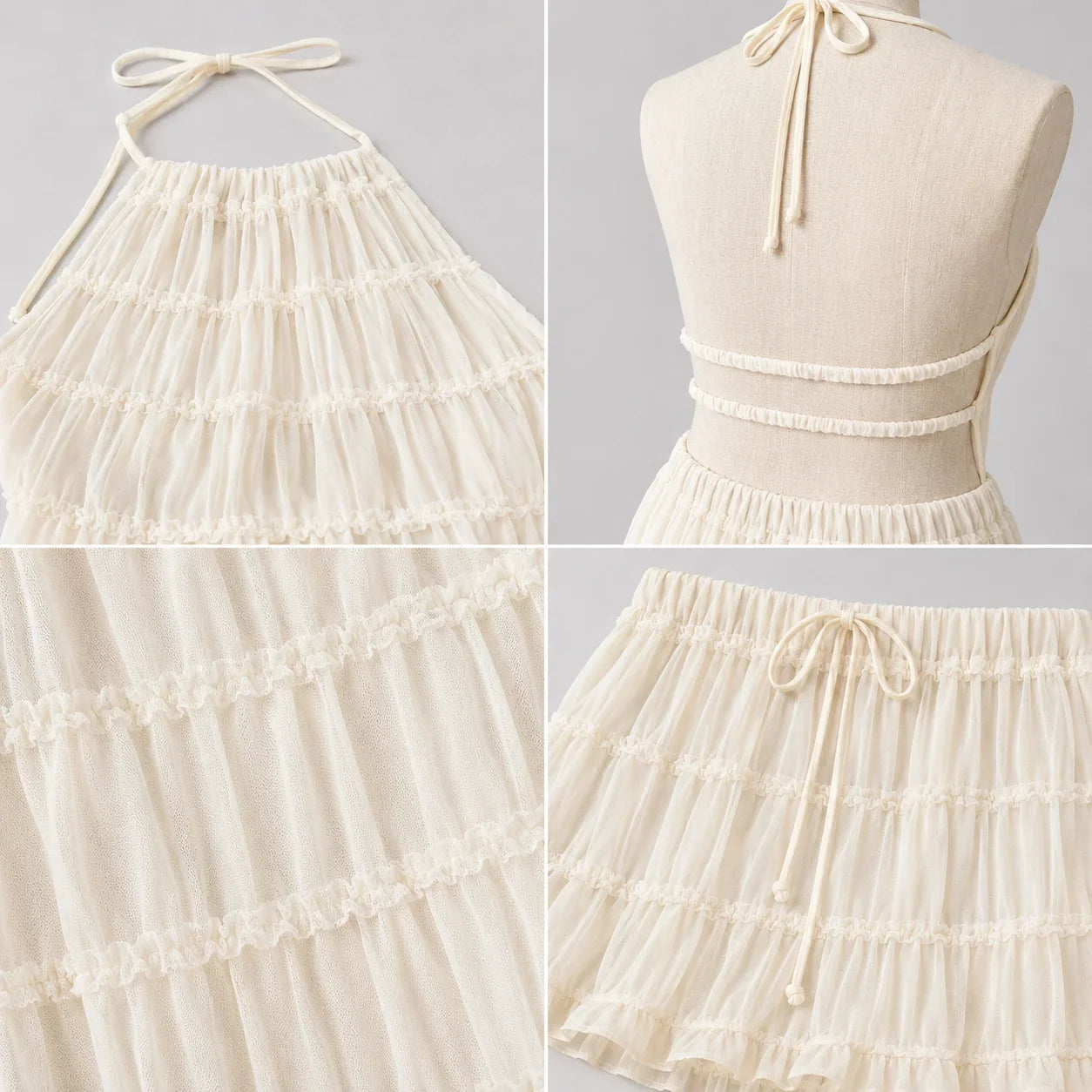 Ruffle Halter Wide Leg Set