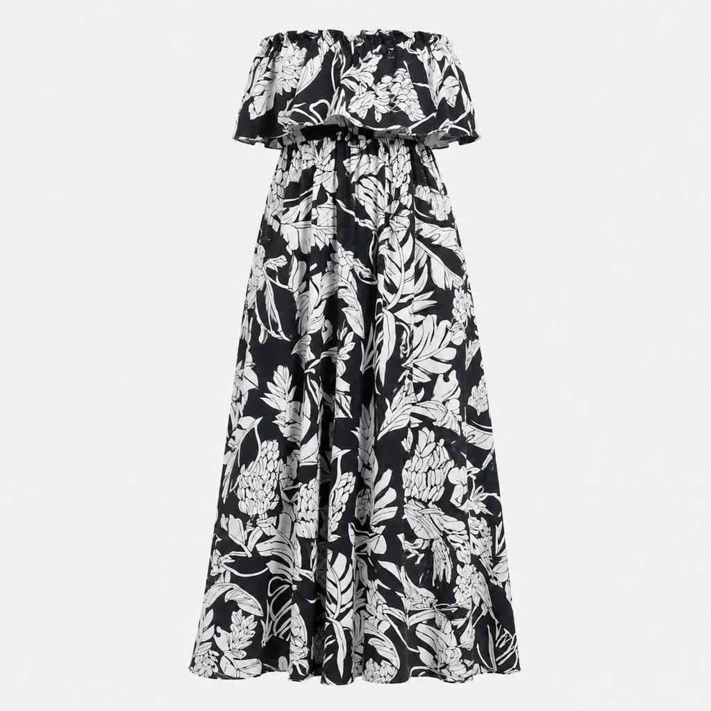 Tropical Ruffle Maxi Dress WHD0606001
