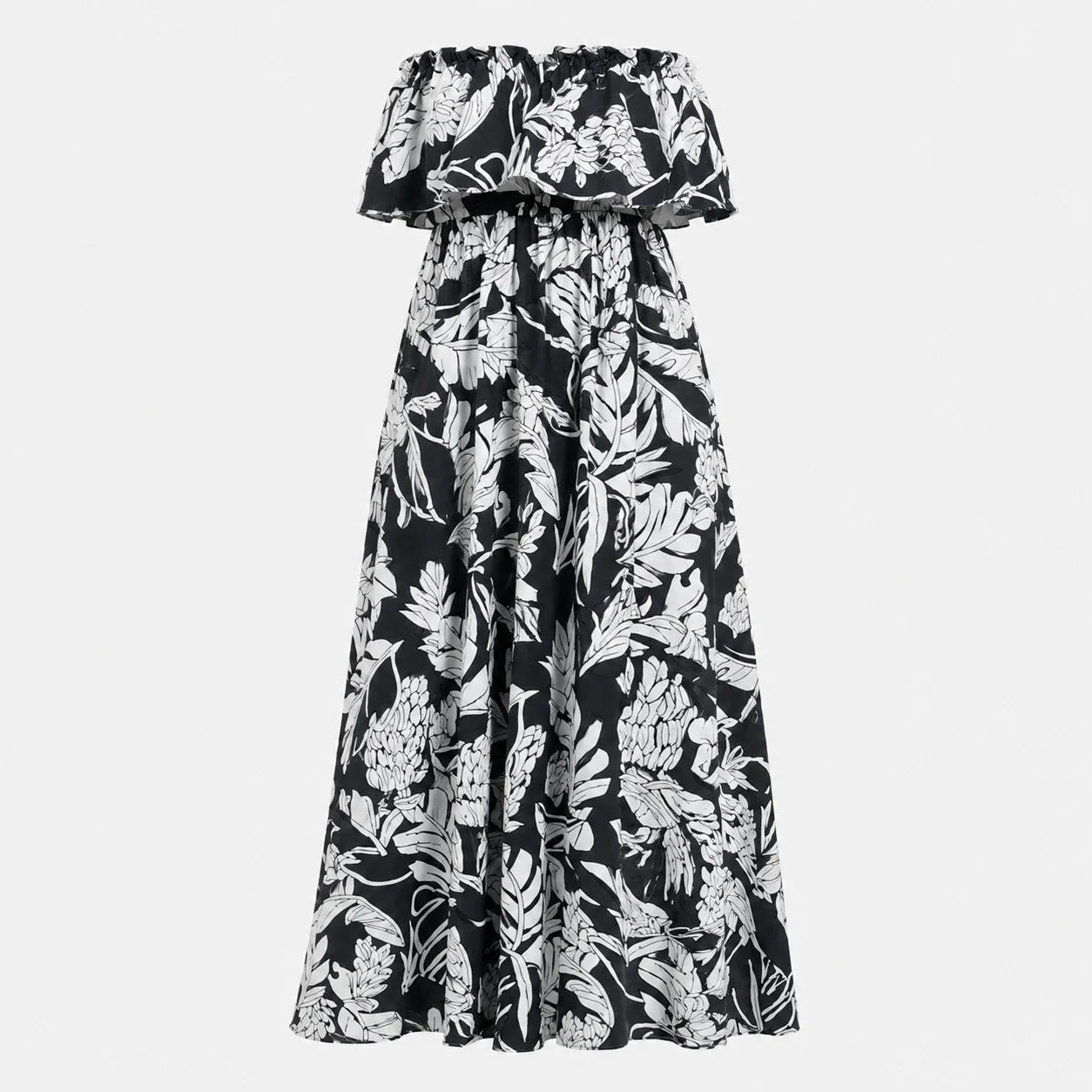 Tropical Ruffle Maxi Dress WHD0606001