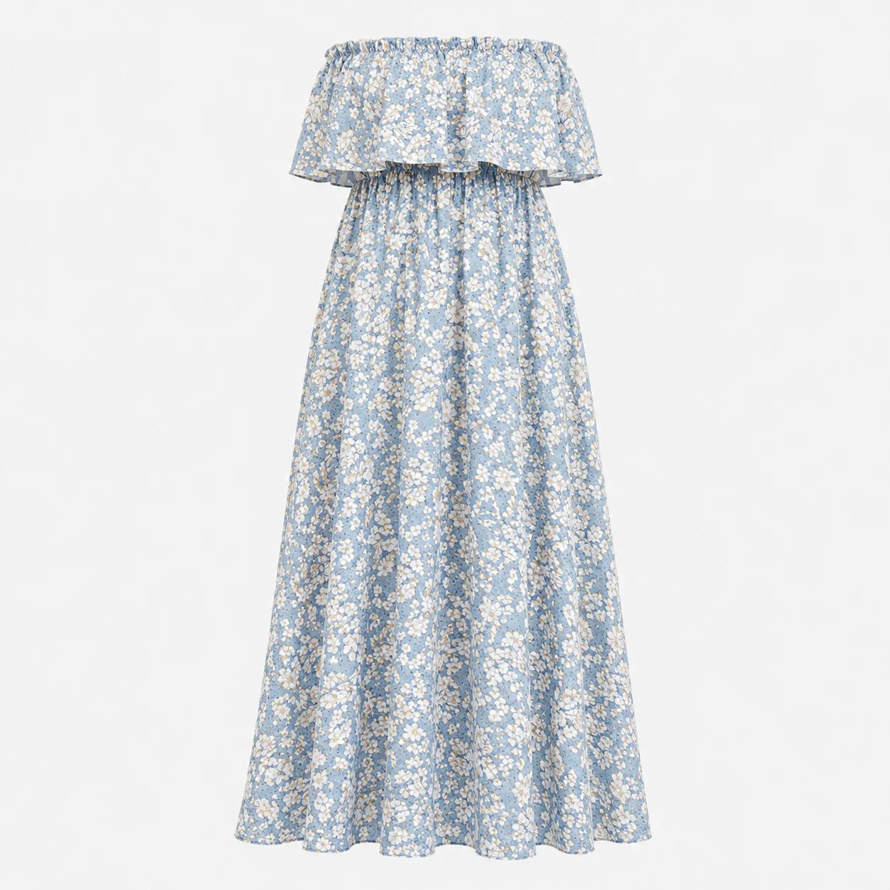 Tropical Ruffle Maxi Dress WHD0606001