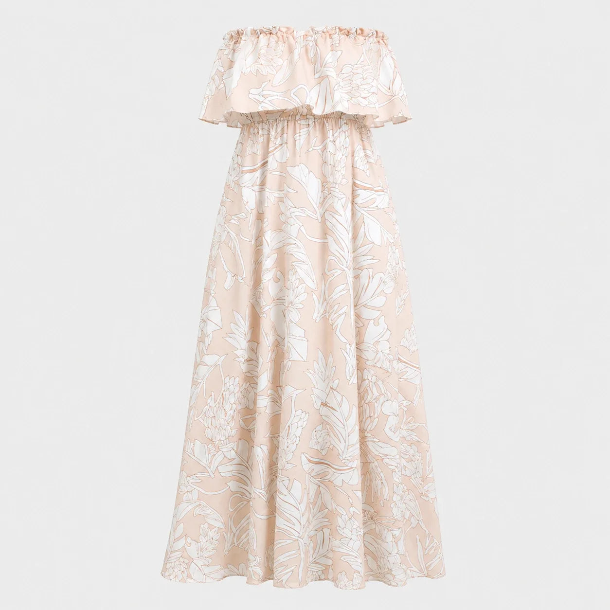 Tropical Ruffle Maxi Dress WHD0606001