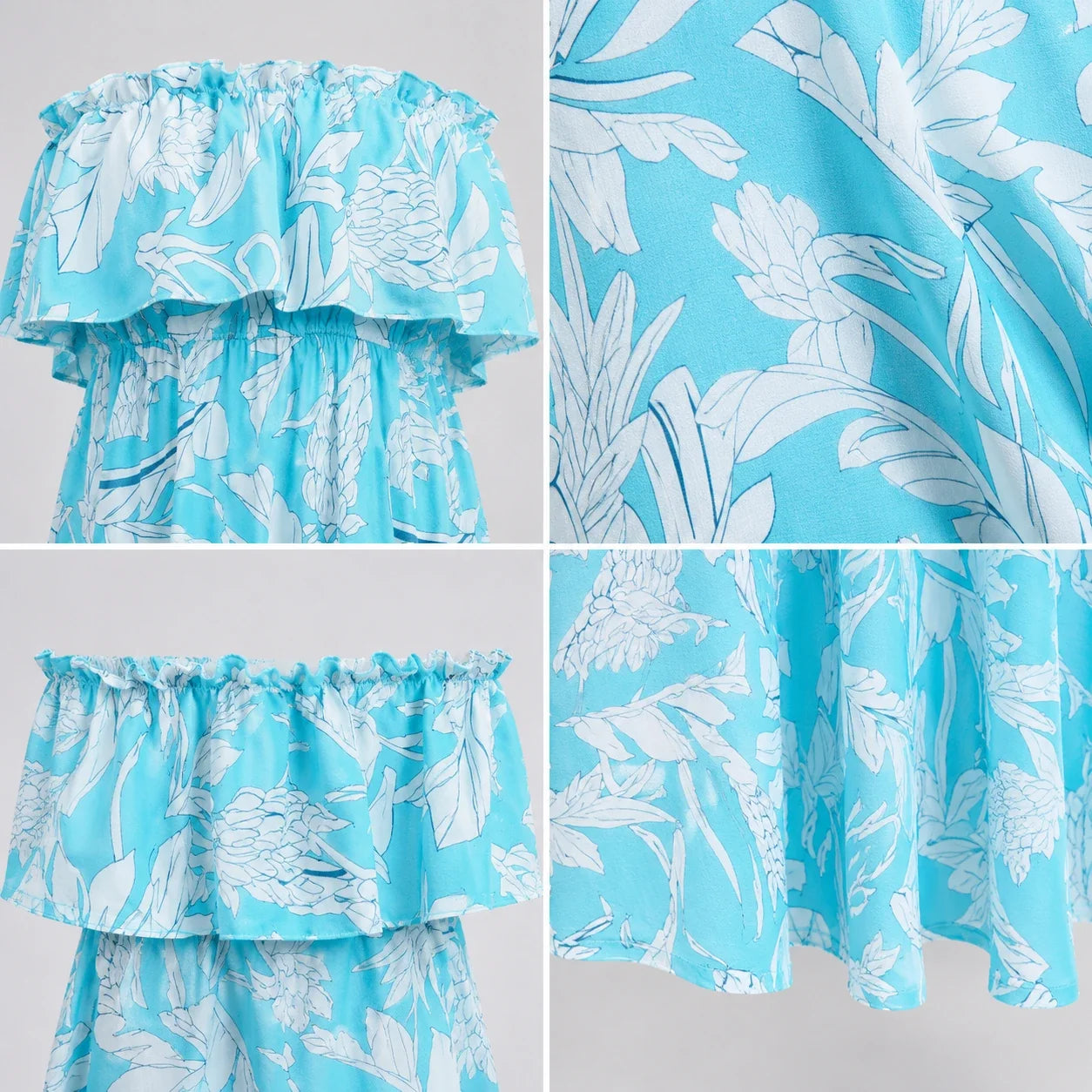 Tropical Ruffle Maxi Dress WHD0606001