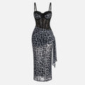 Leopard Lace Corset Maxi Dress WHD0606004