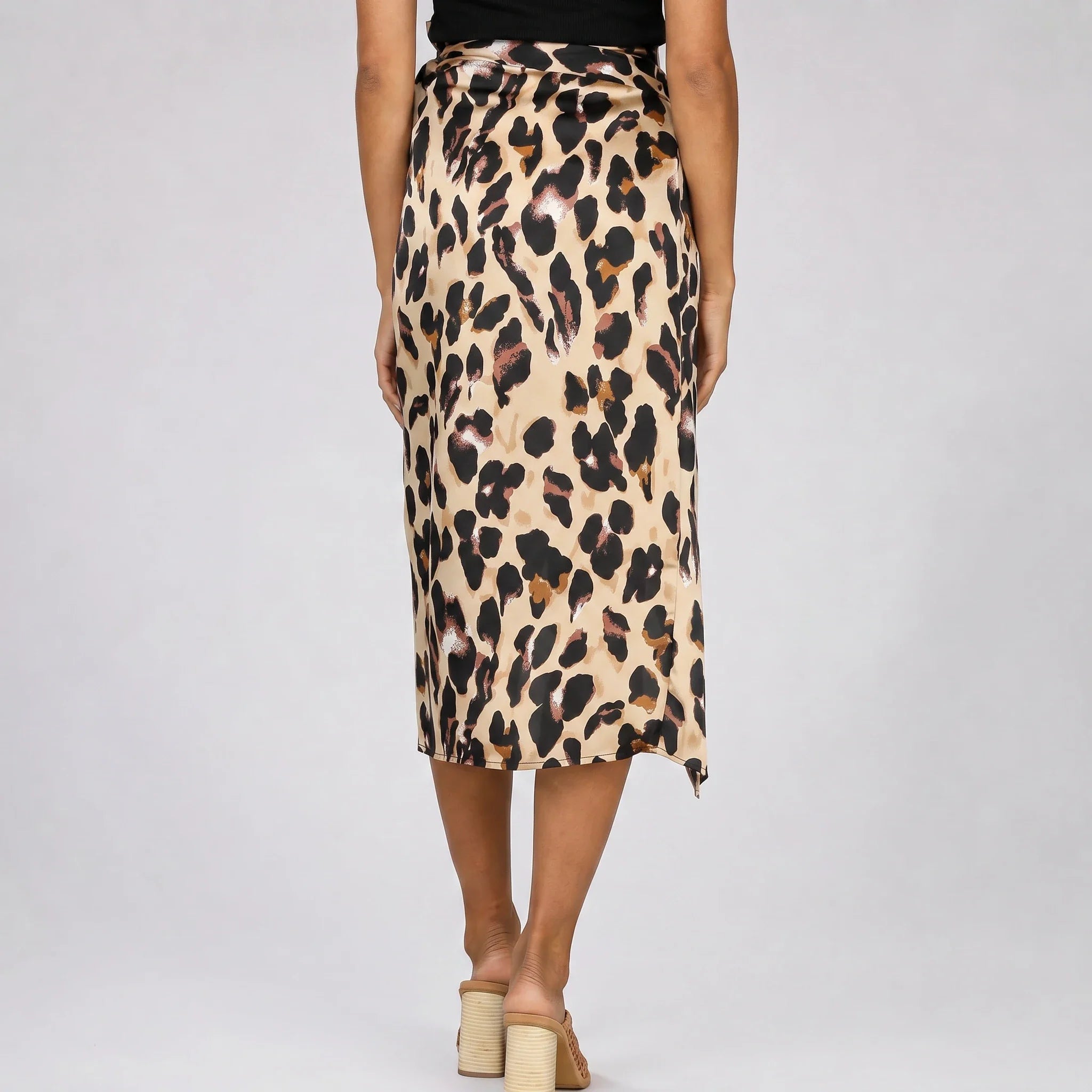 Leopard Tie-Waist Midi Skirt WHD0606005