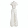 White Lace Wide Leg Set WHD0606006