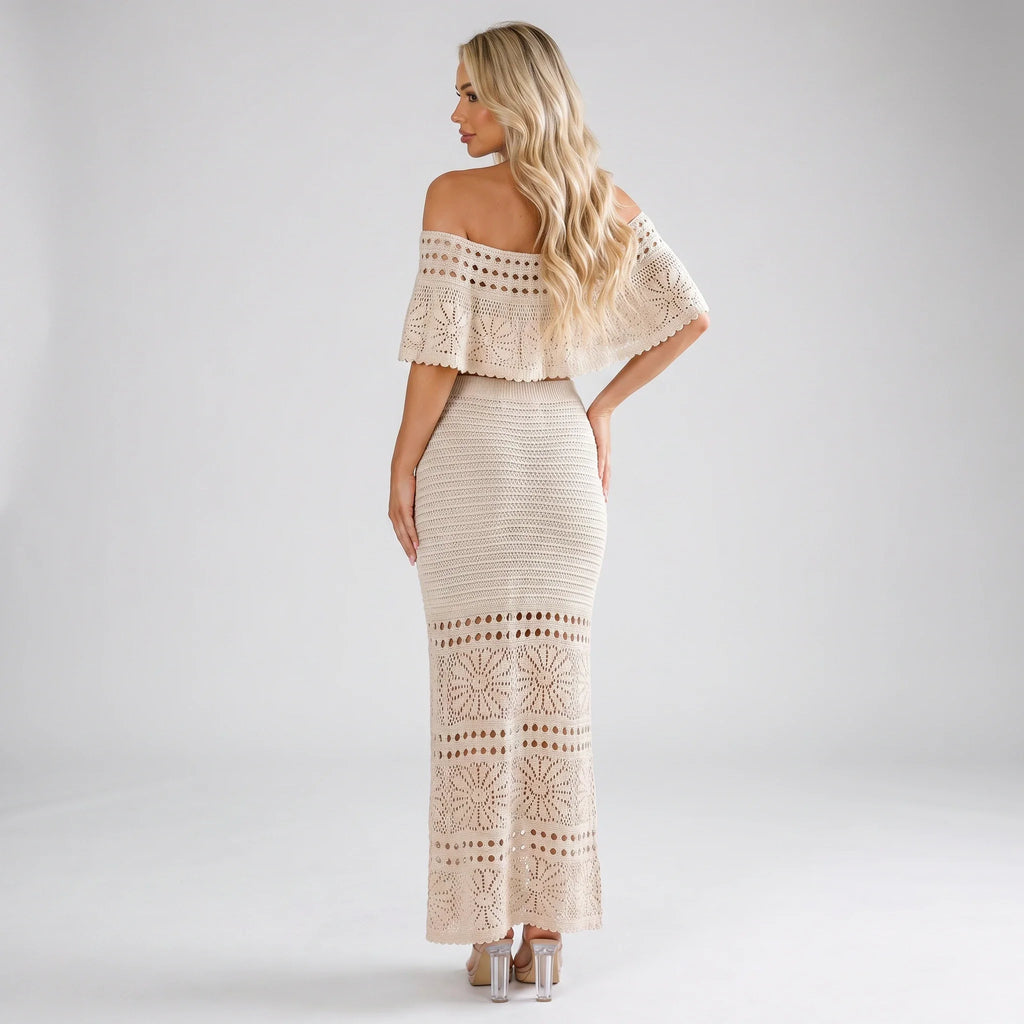Ivory Crochet Skirt Set WHD0606007