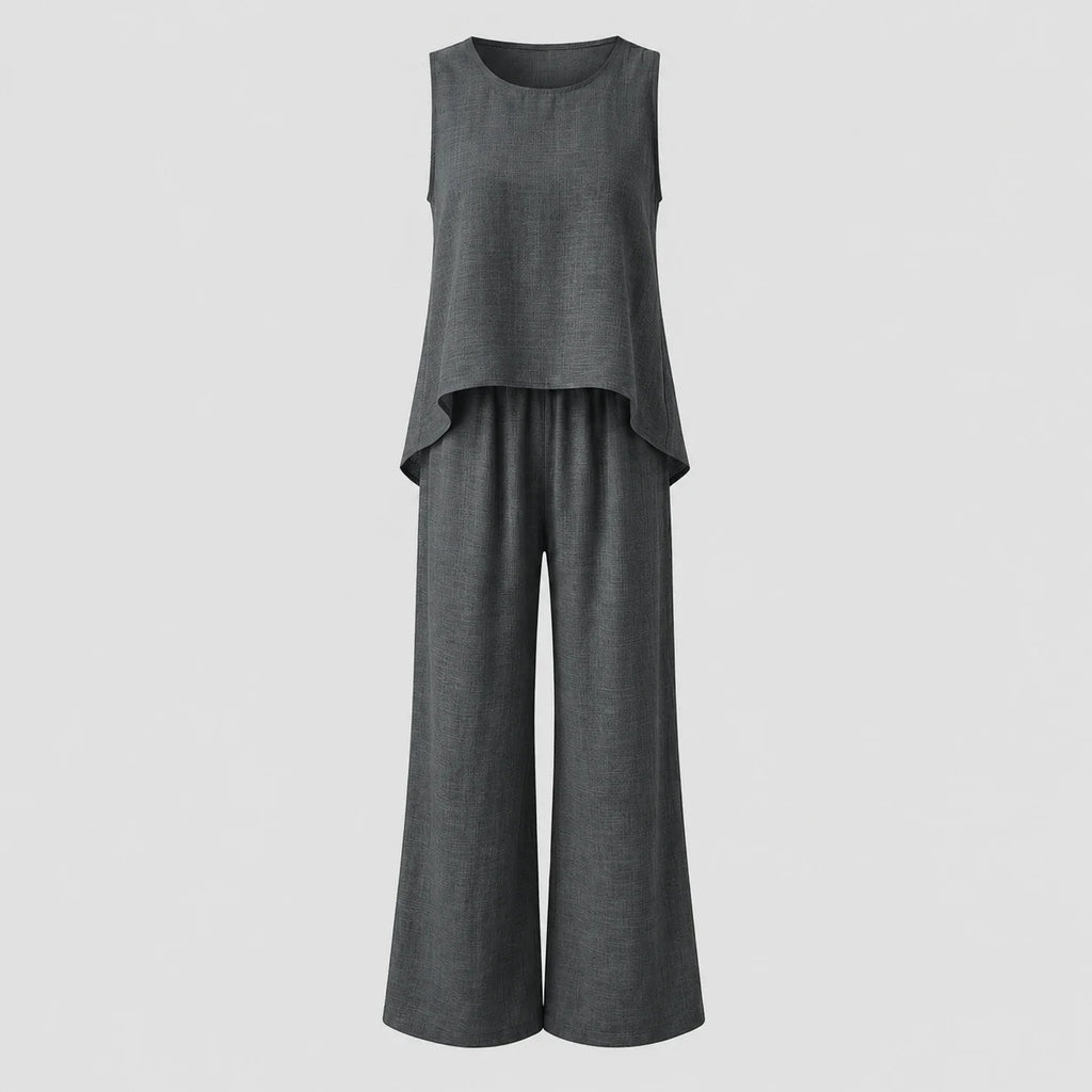 Crochet Back Wide Leg Set WHD0606008