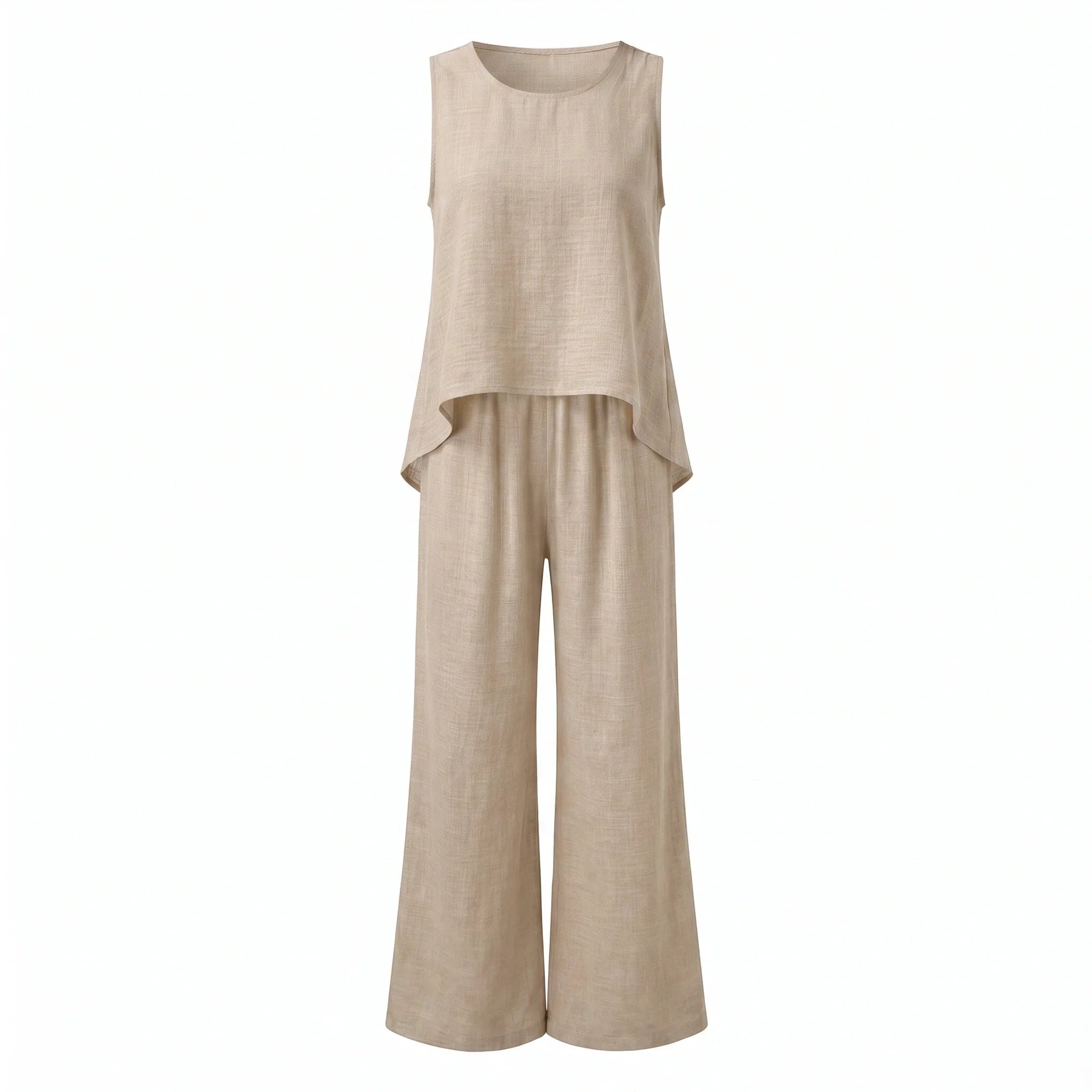 Crochet Back Wide Leg Set WHD0606008
