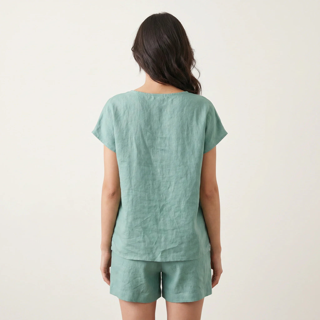 Mint Linen Short Set WHD0606009