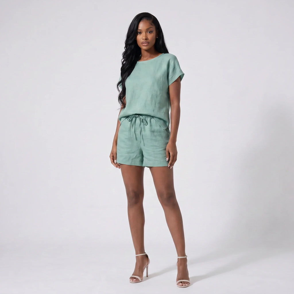 Mint Linen Short Set WHD0606009