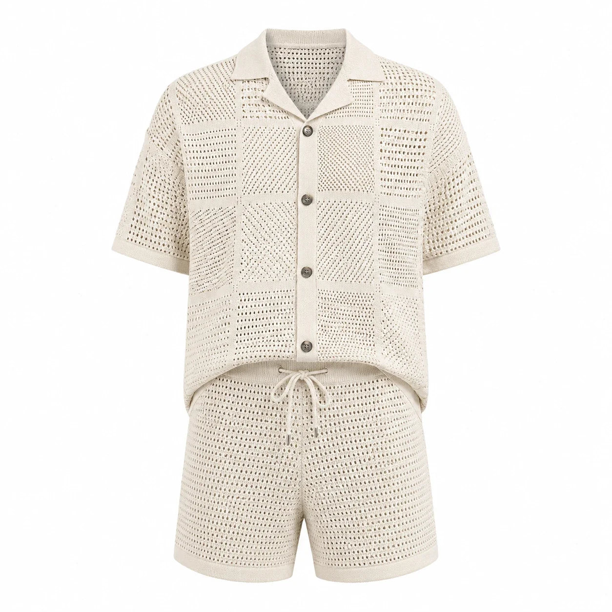 Openwork Button Short Set WHD0606010