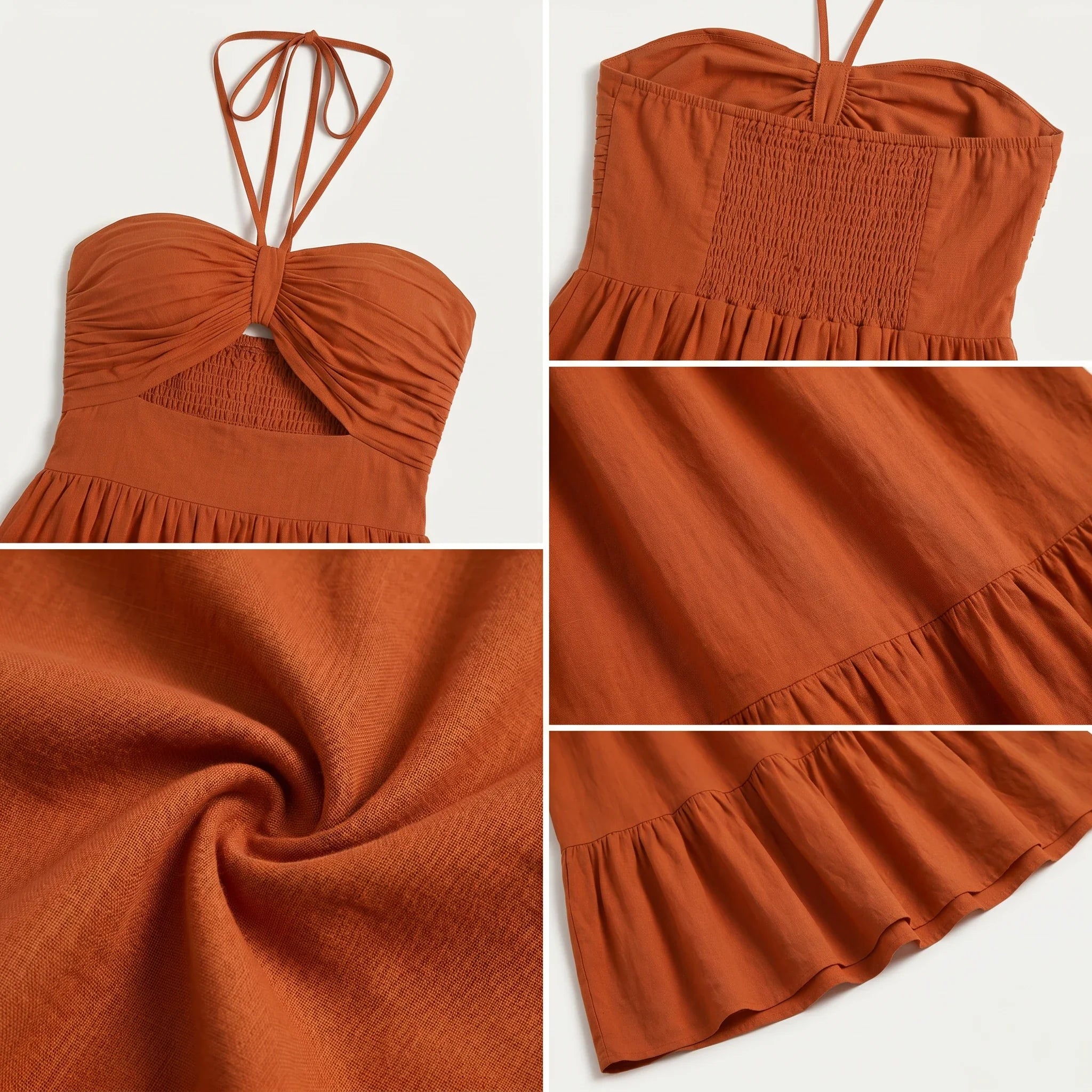 Ruched Halter Maxi Dress WHD0606011