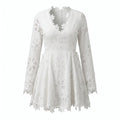 White Eyelet Lace Mini Dress WHD0606013