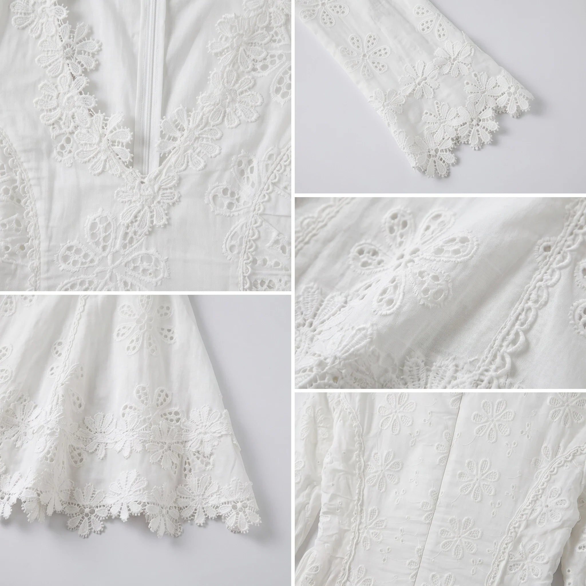 White Eyelet Lace Mini Dress WHD0606013