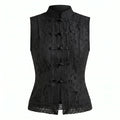 Lace Frog Closure Sleeveless Top WHD0606014