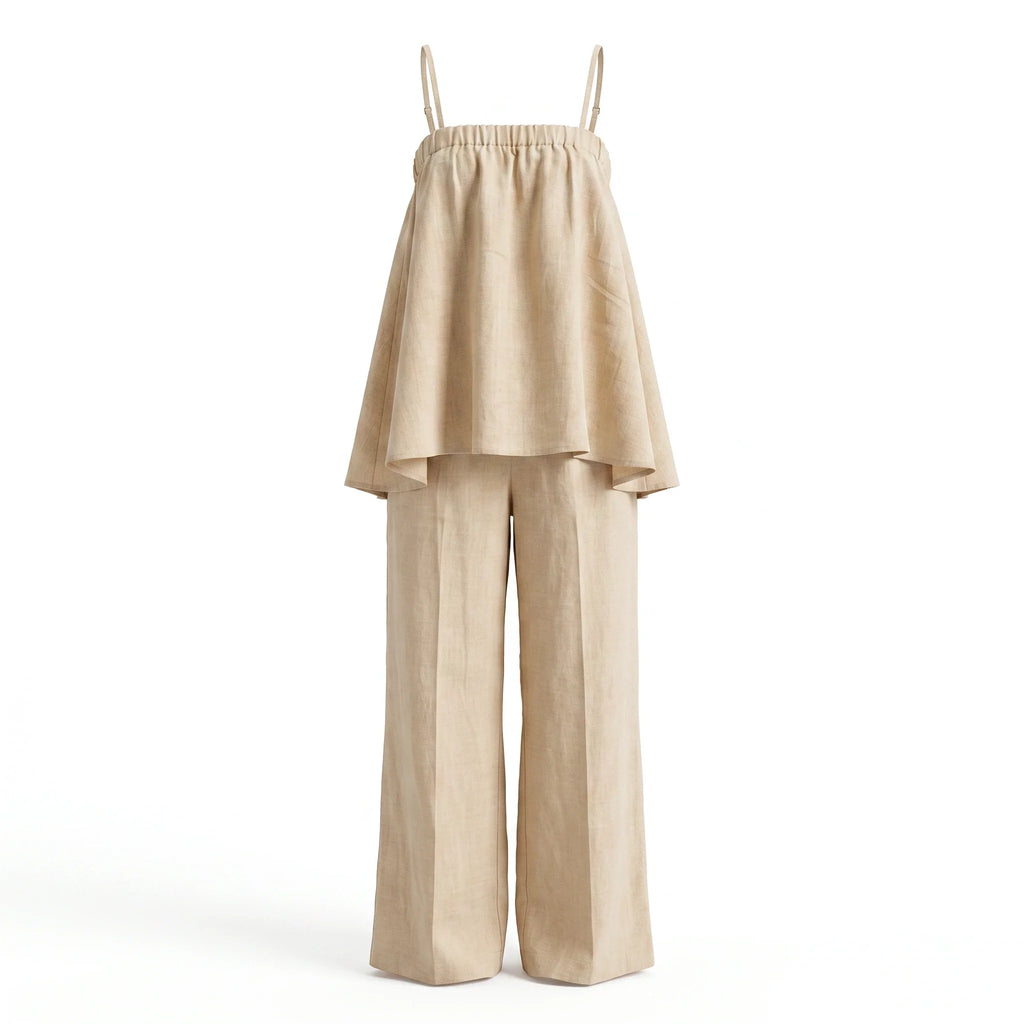 Linen-Look Cami Pants Set WHD0606015