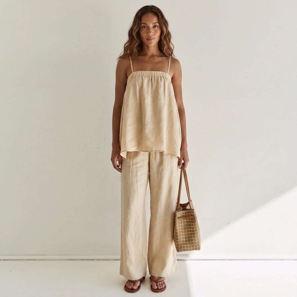 Linen-Look Cami Pants Set WHD0606015