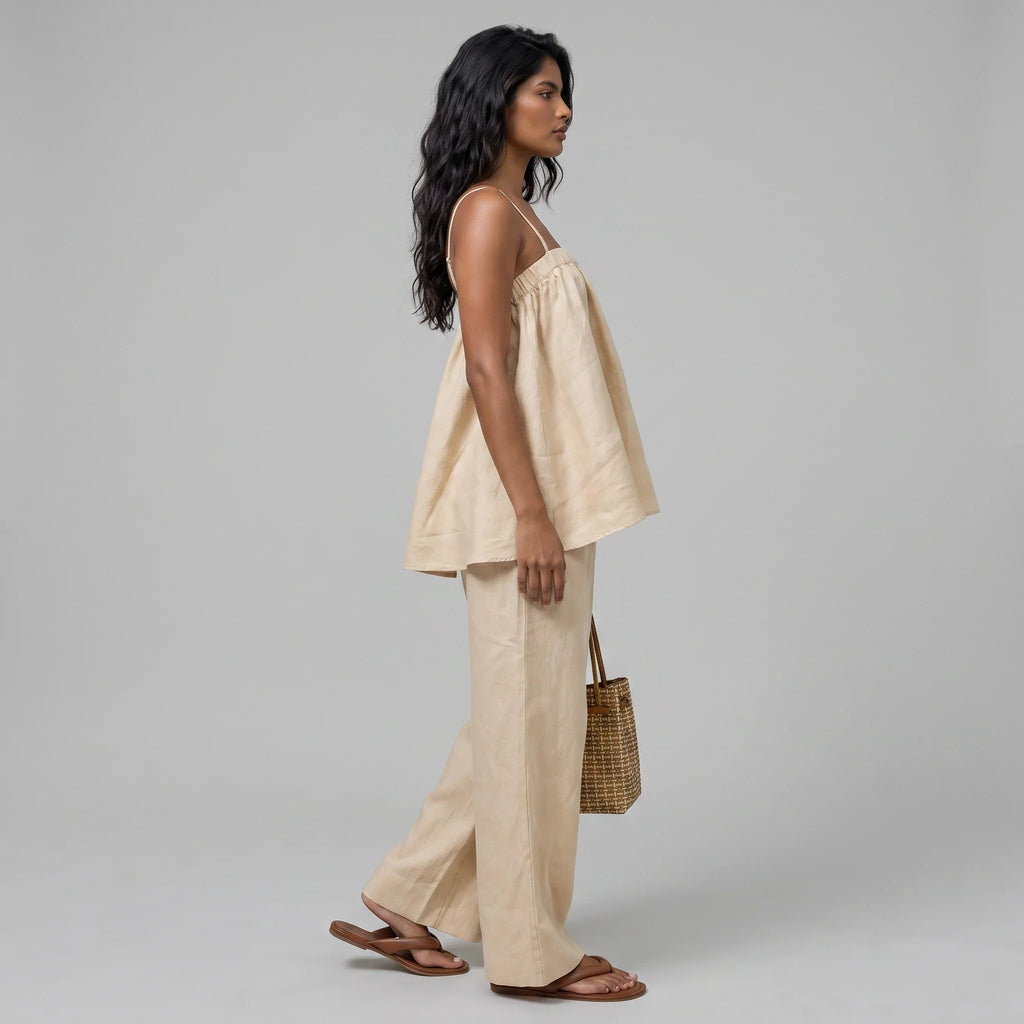 Linen-Look Cami Pants Set WHD0606015