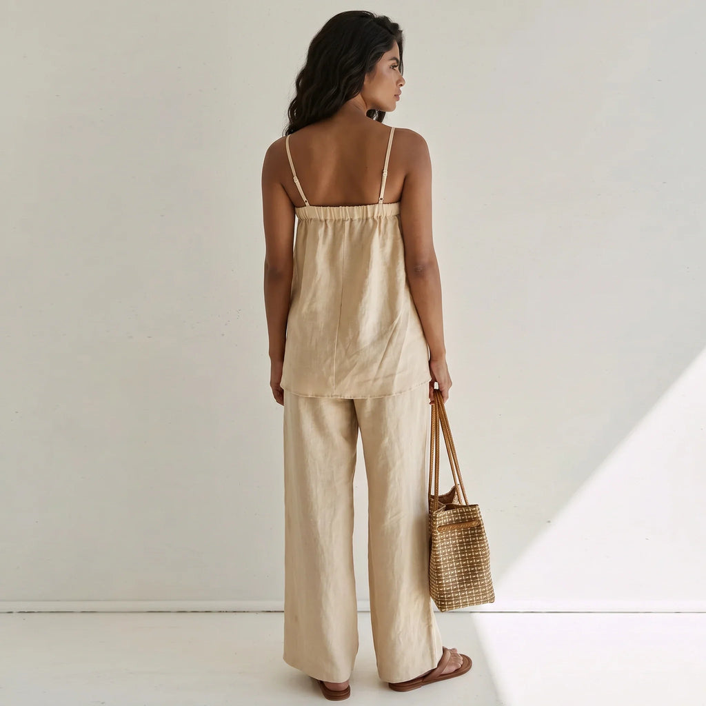 Linen-Look Cami Pants Set WHD0606015