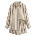 Striped Shirt Shorts Set WHD0606016