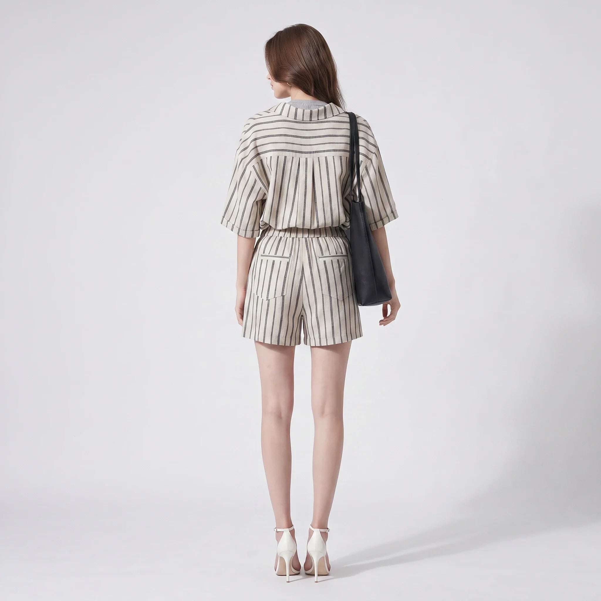 Striped Shirt Shorts Set WHD0606016