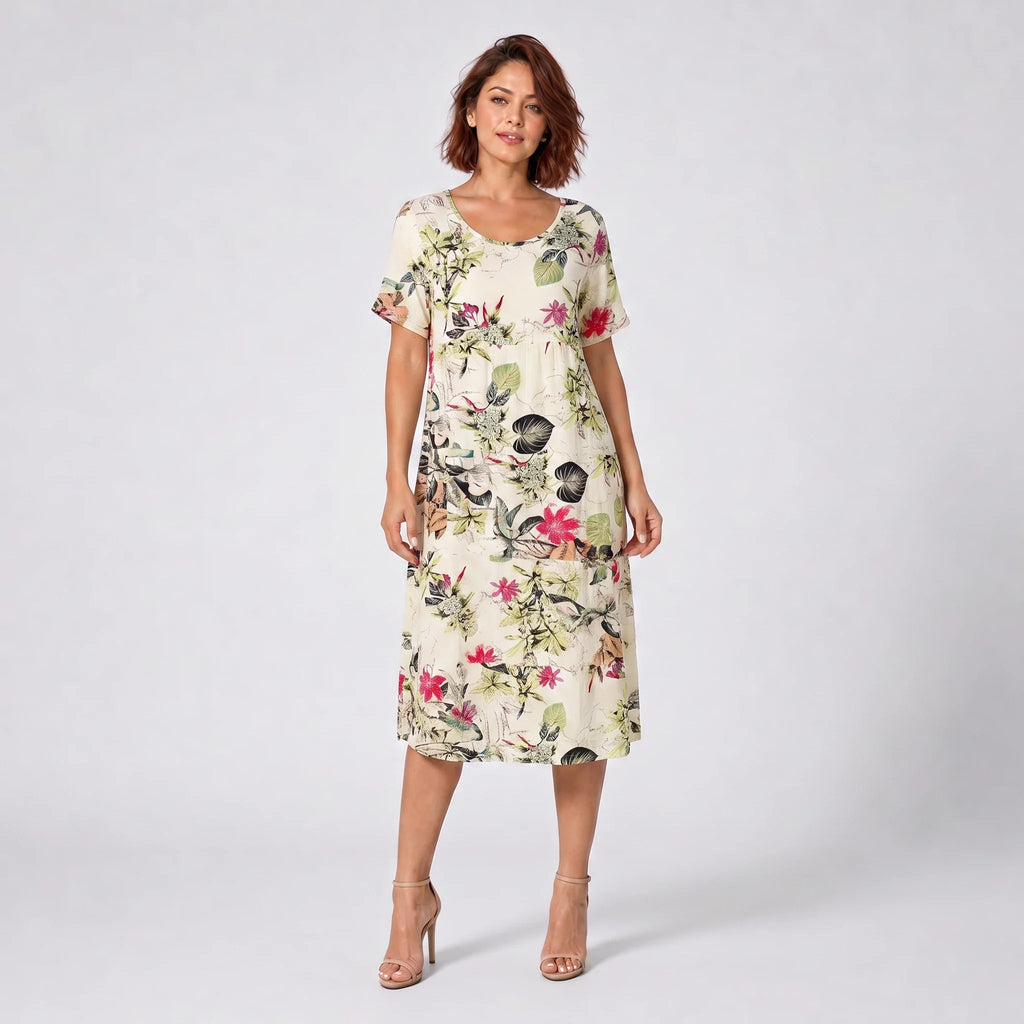 Tropical Floral Midi Dress WHD0606017