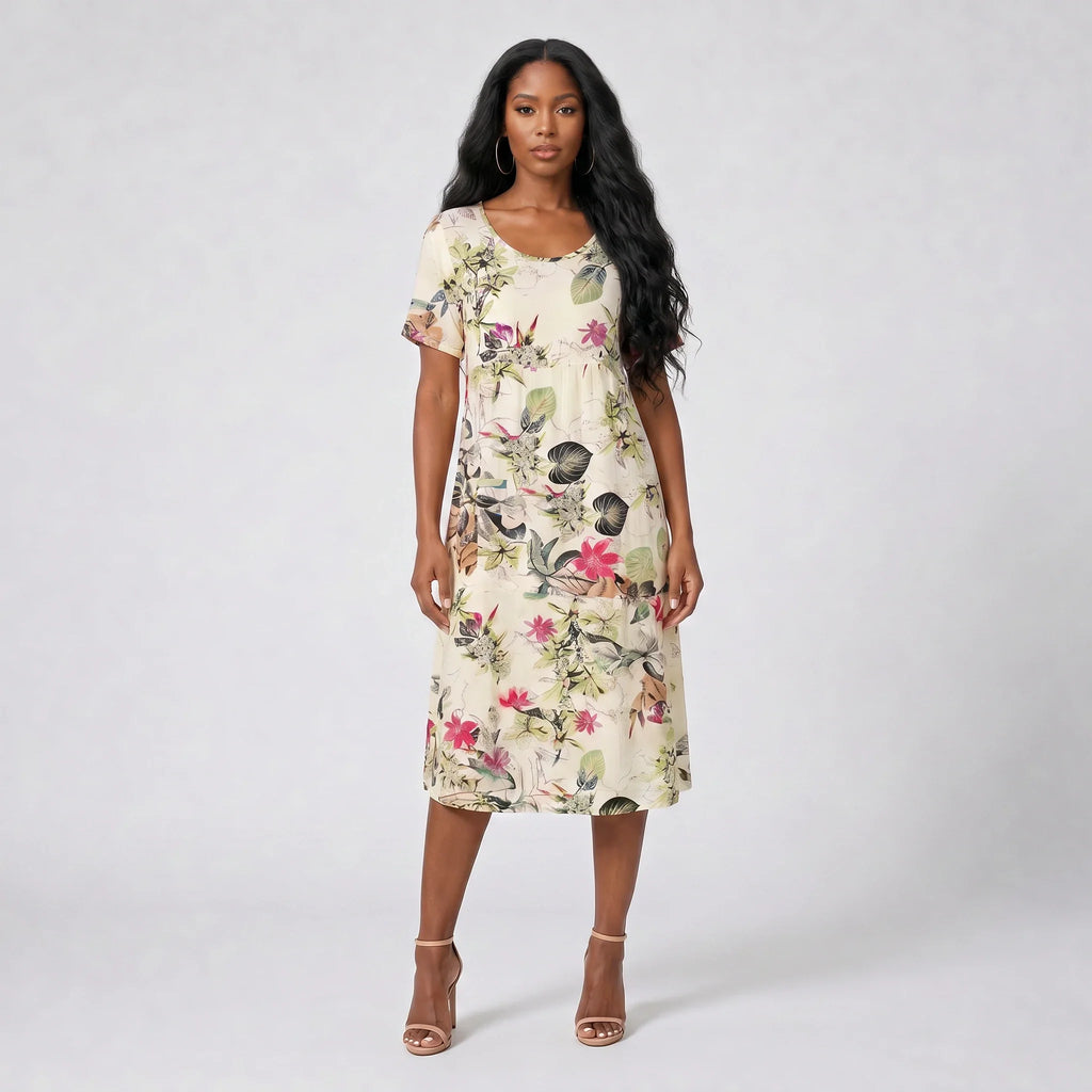 Tropical Floral Midi Dress WHD0606017