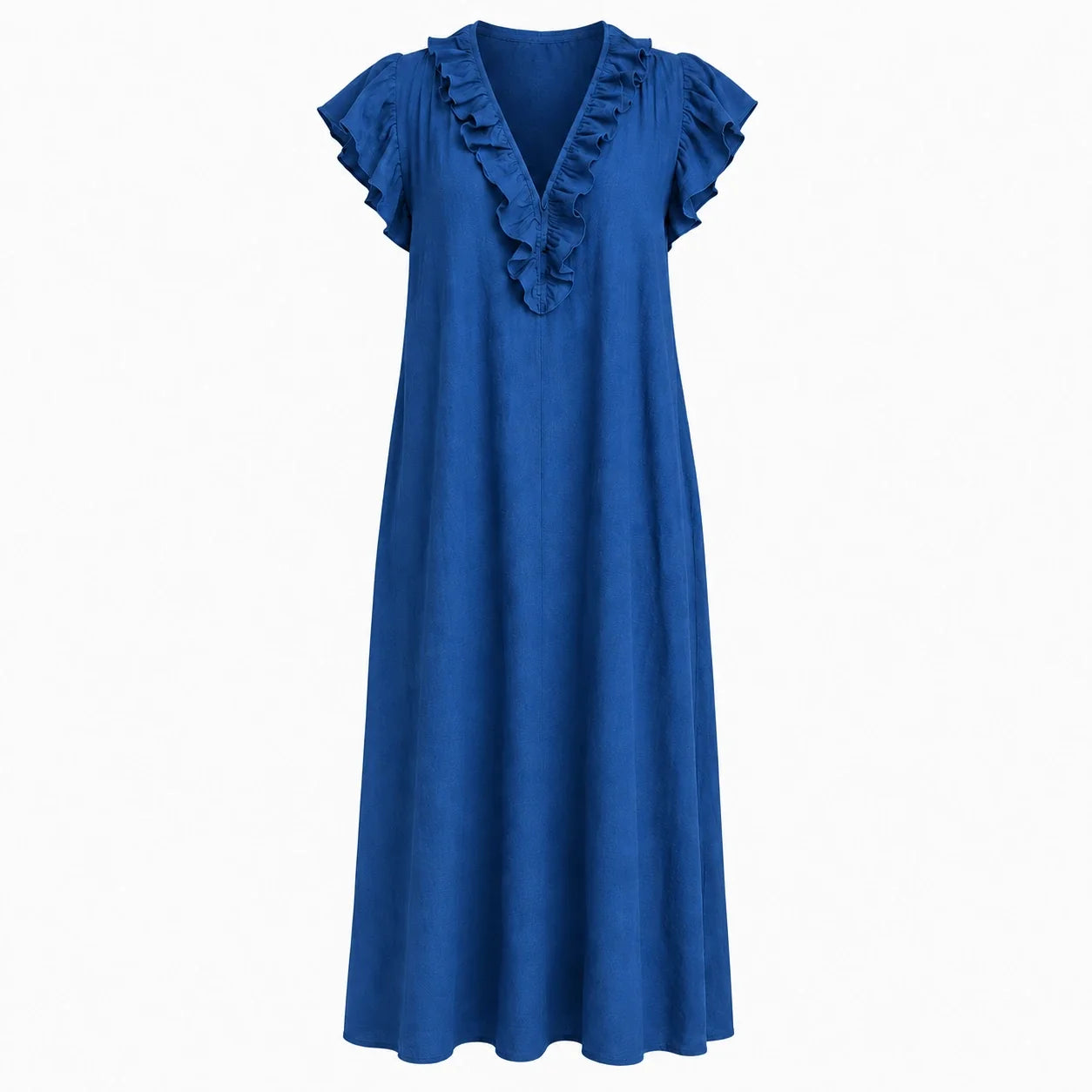 Ruffle V-Neck Maxi Dress WHD0606018