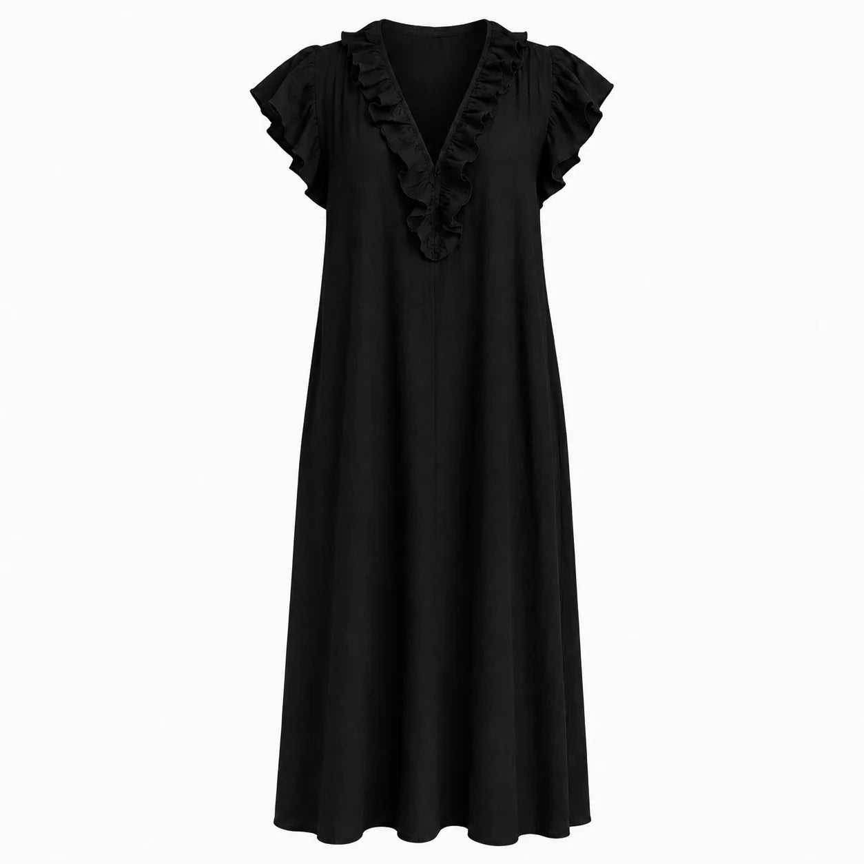 Ruffle V-Neck Maxi Dress WHD0606018