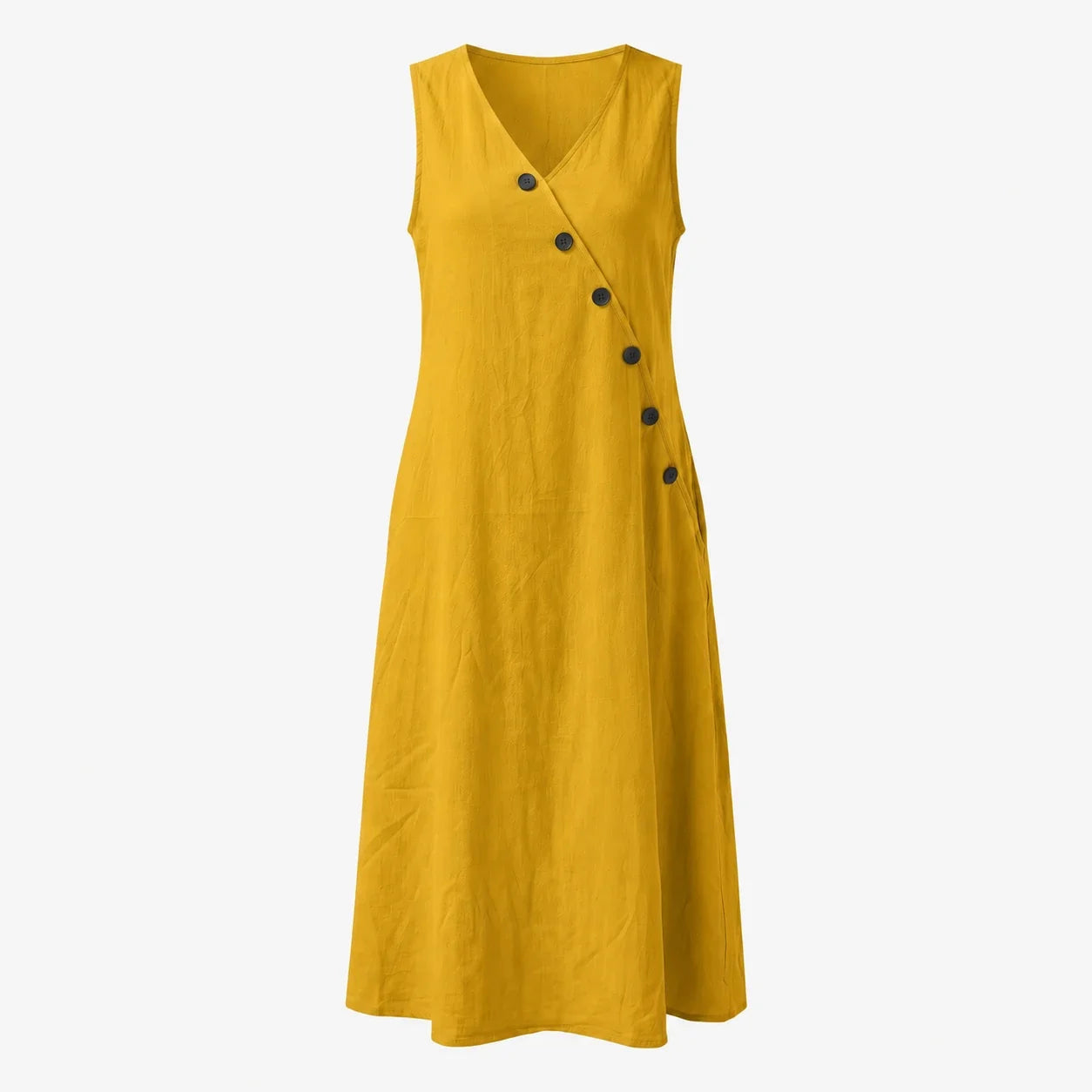 Asymmetric Button Maxi Dress WHD0606019