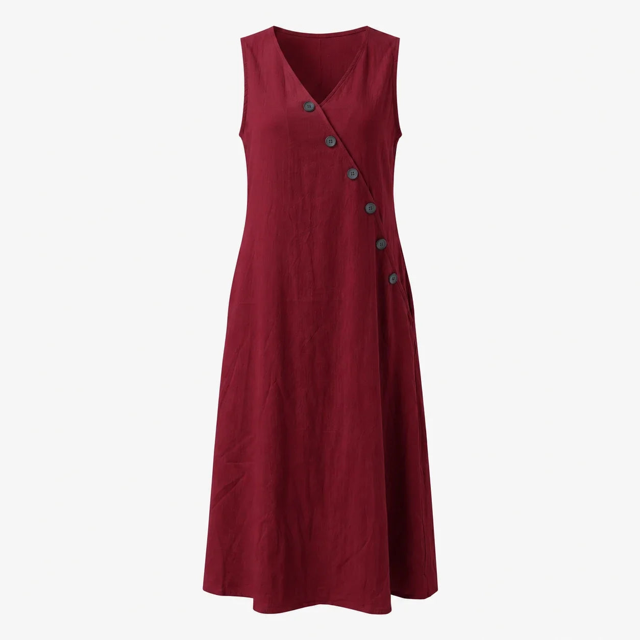 Asymmetric Button Maxi Dress WHD0606019