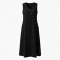 Asymmetric Button Maxi Dress WHD0606019