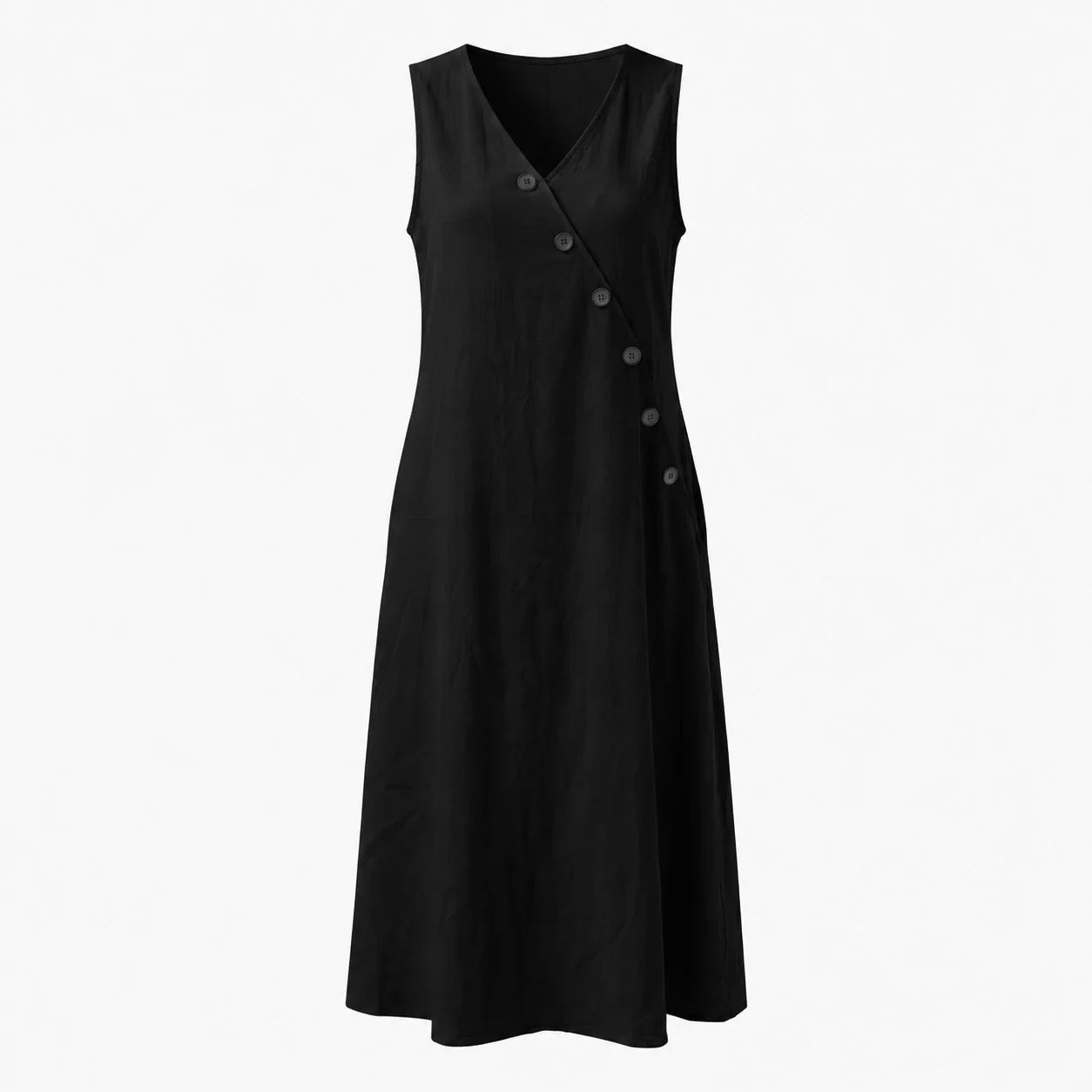 Asymmetric Button Maxi Dress WHD0606019