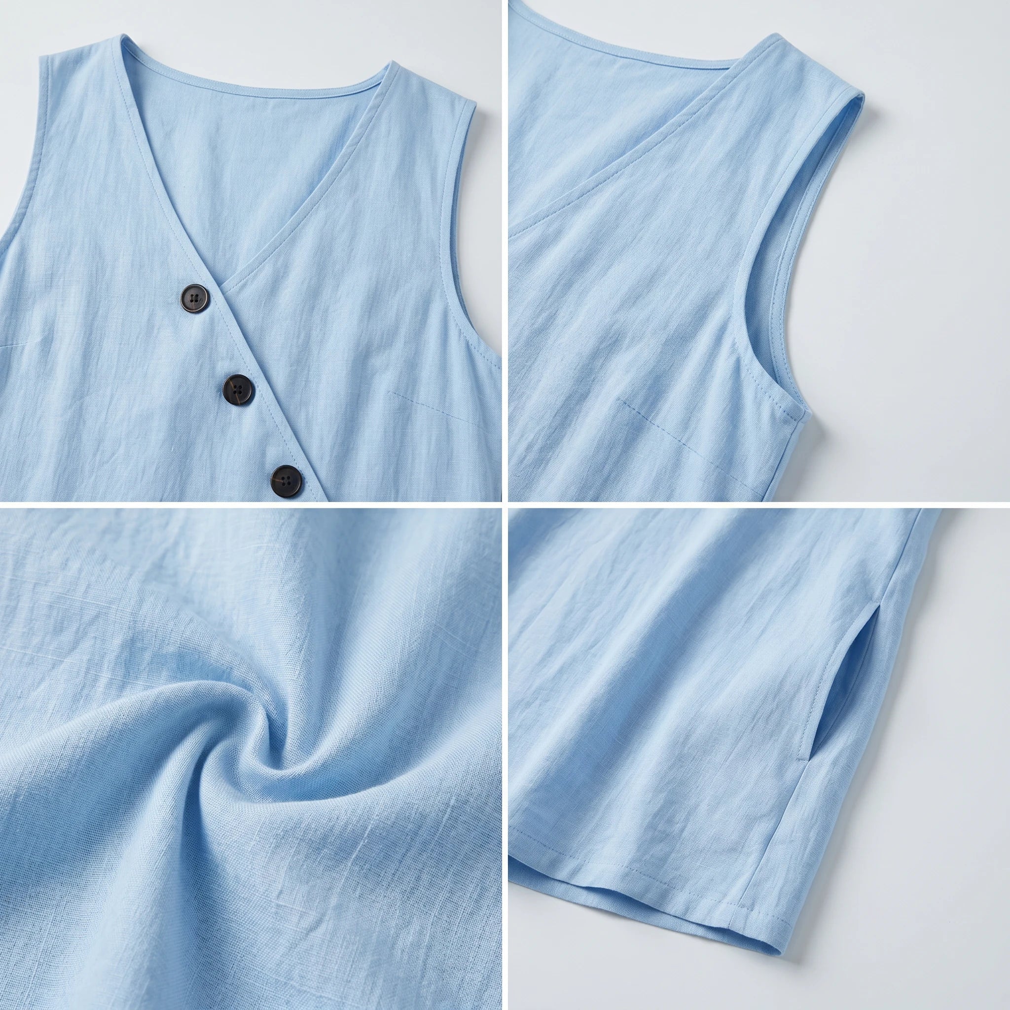 Asymmetric Button Maxi Dress WHD0606019