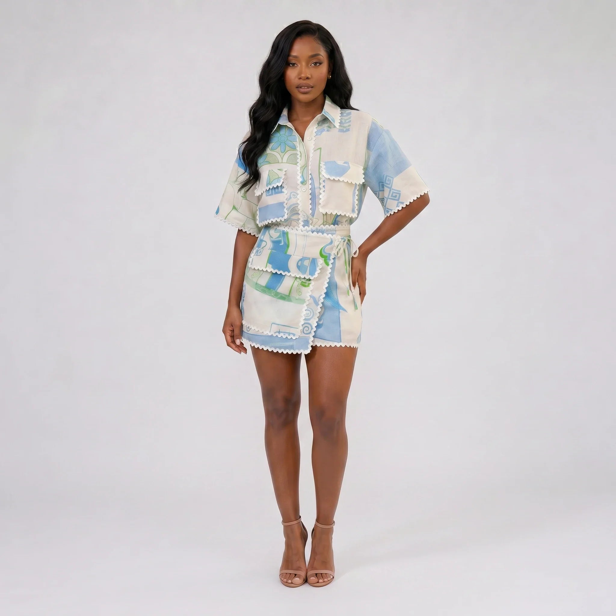 Linen-Look Pocket Midi Dress WHD0606022