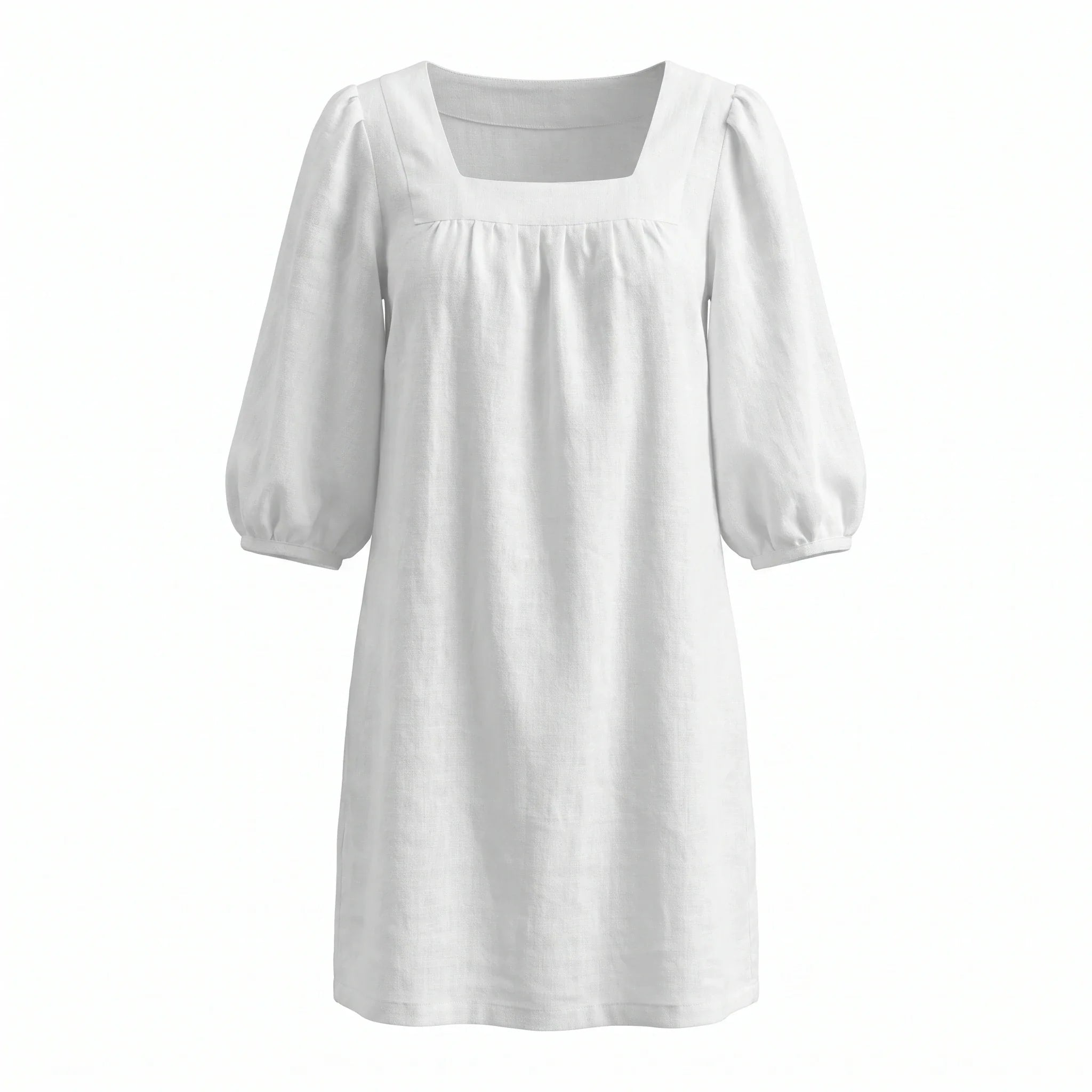 White Puff Sleeve Mini Dress WHD0606025