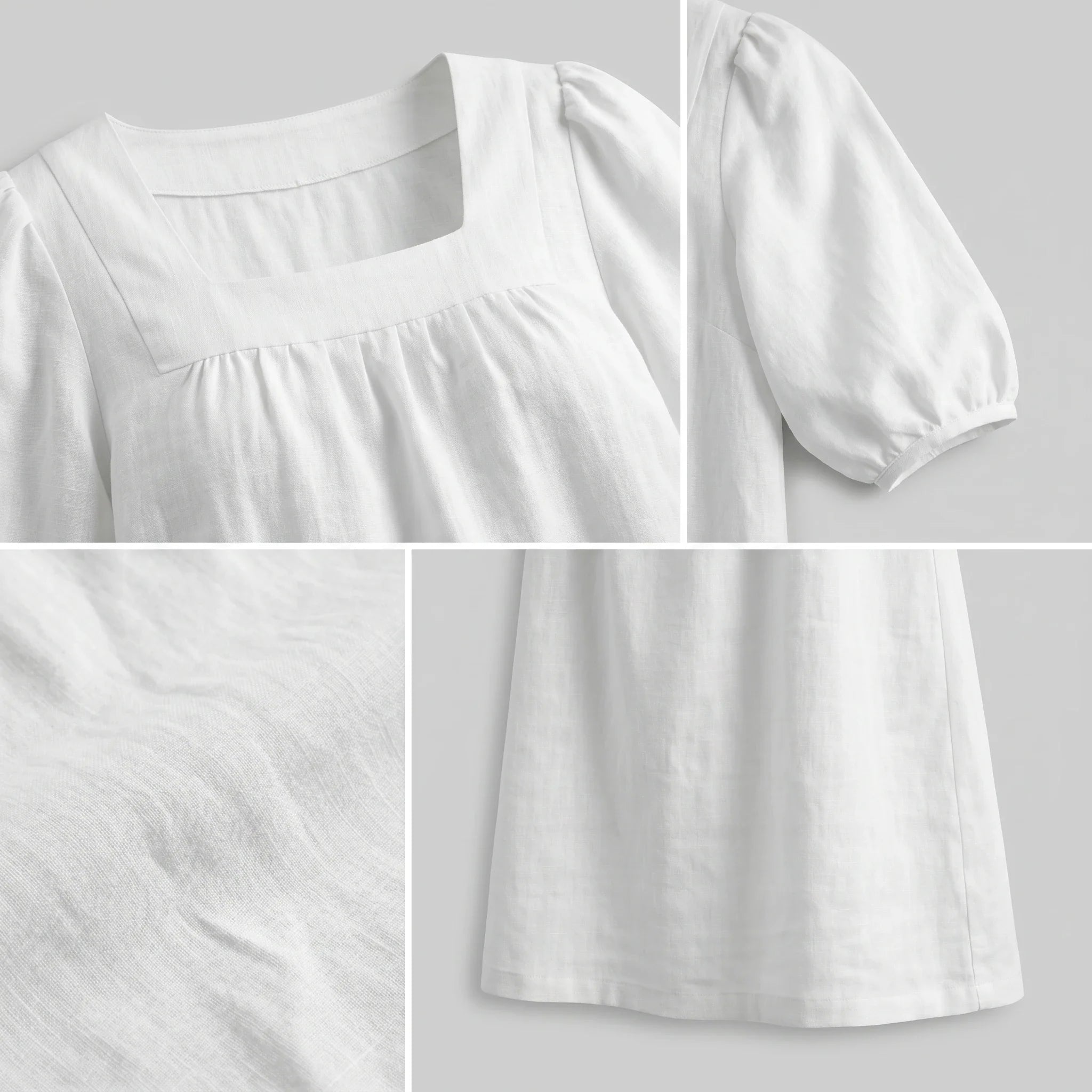 White Puff Sleeve Mini Dress WHD0606025