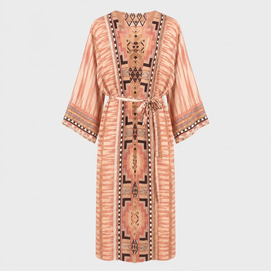 Printed Belted Kimono Cover-Up WHD0606028