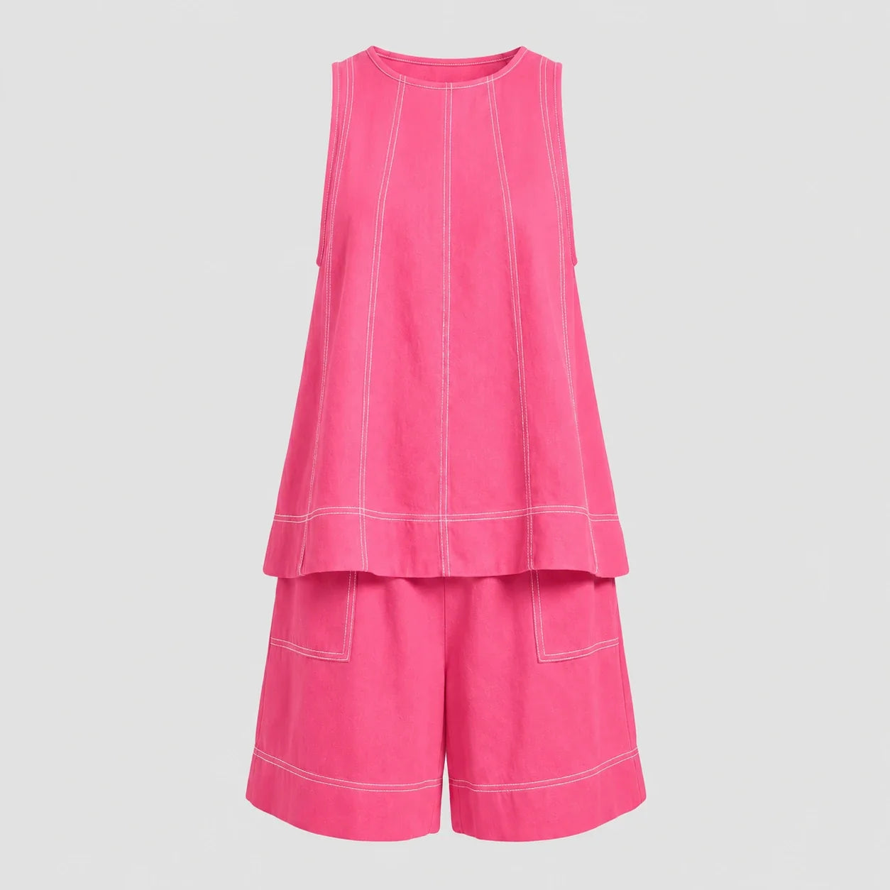 Contrast Stitch Short Set WHD0606029