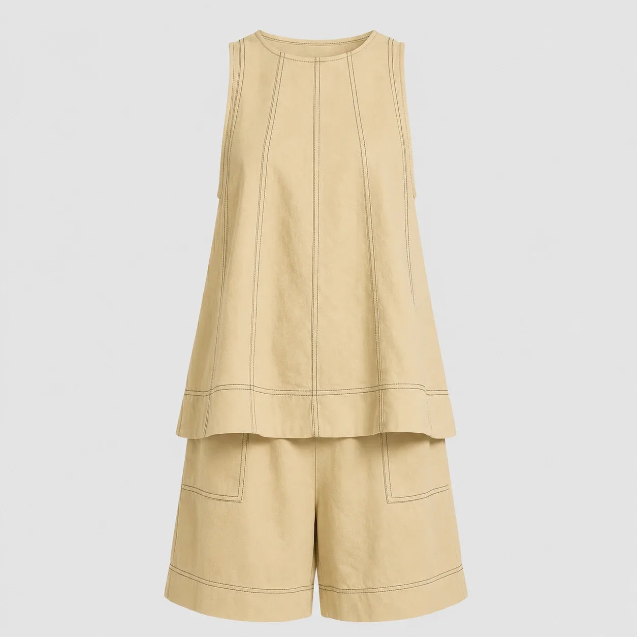 Contrast Stitch Short Set WHD0606029