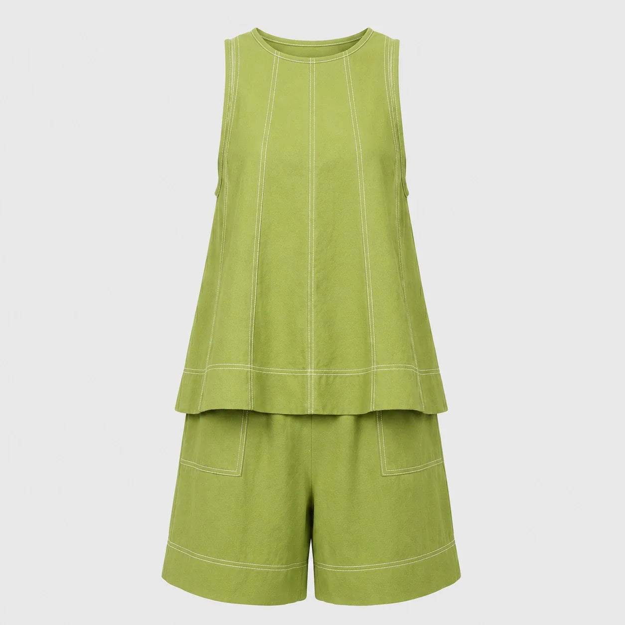 Contrast Stitch Short Set WHD0606029