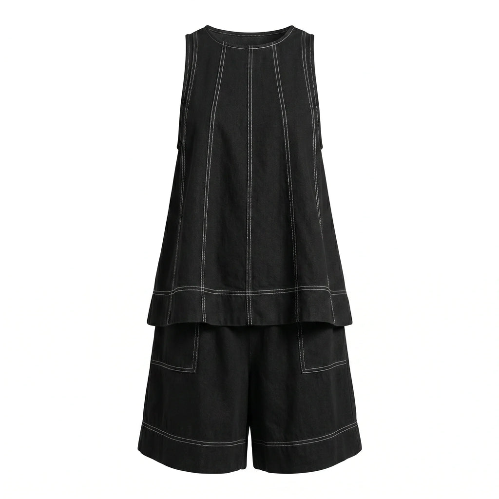 Contrast Stitch Short Set WHD0606029