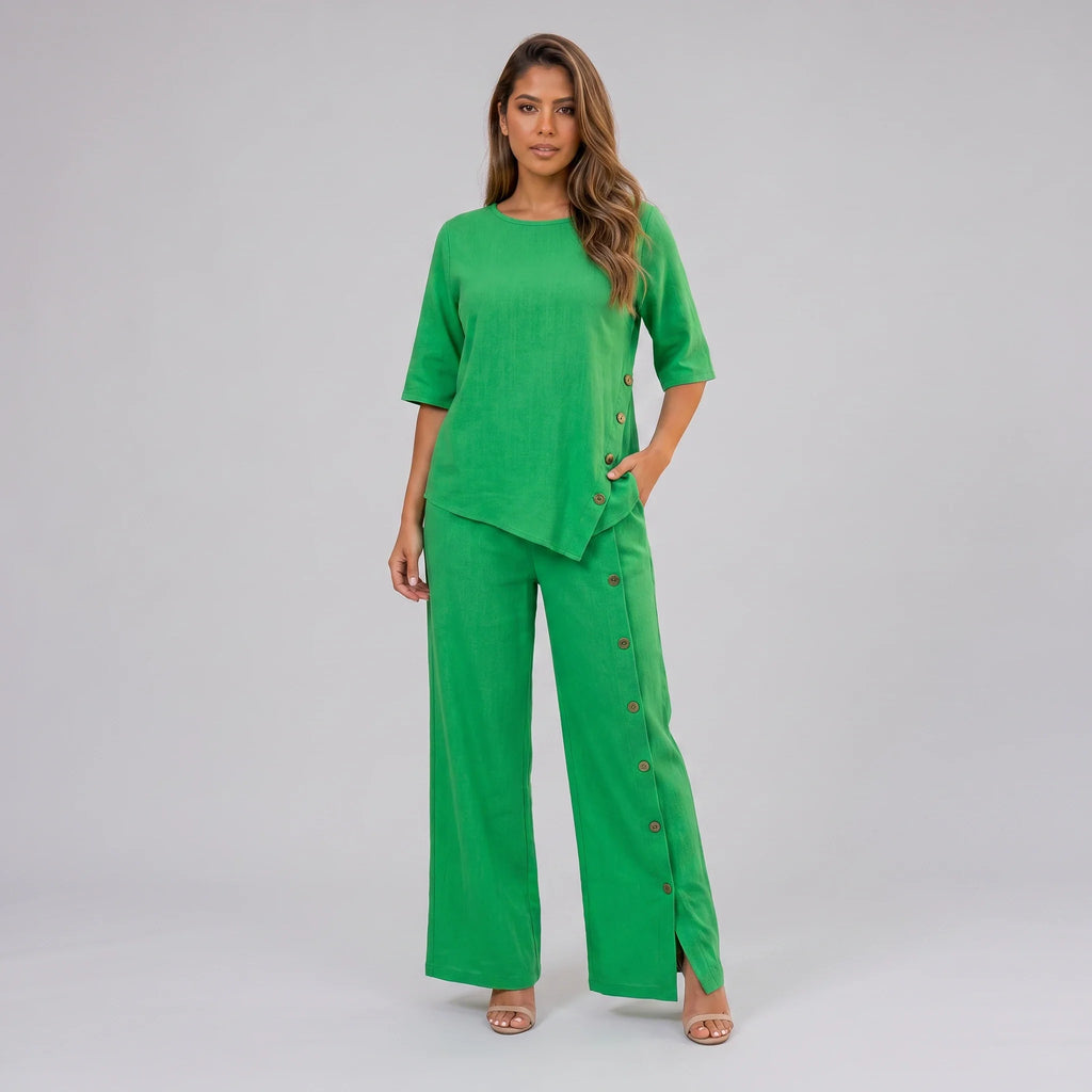 Side Button Wide Leg Set WHD0606031