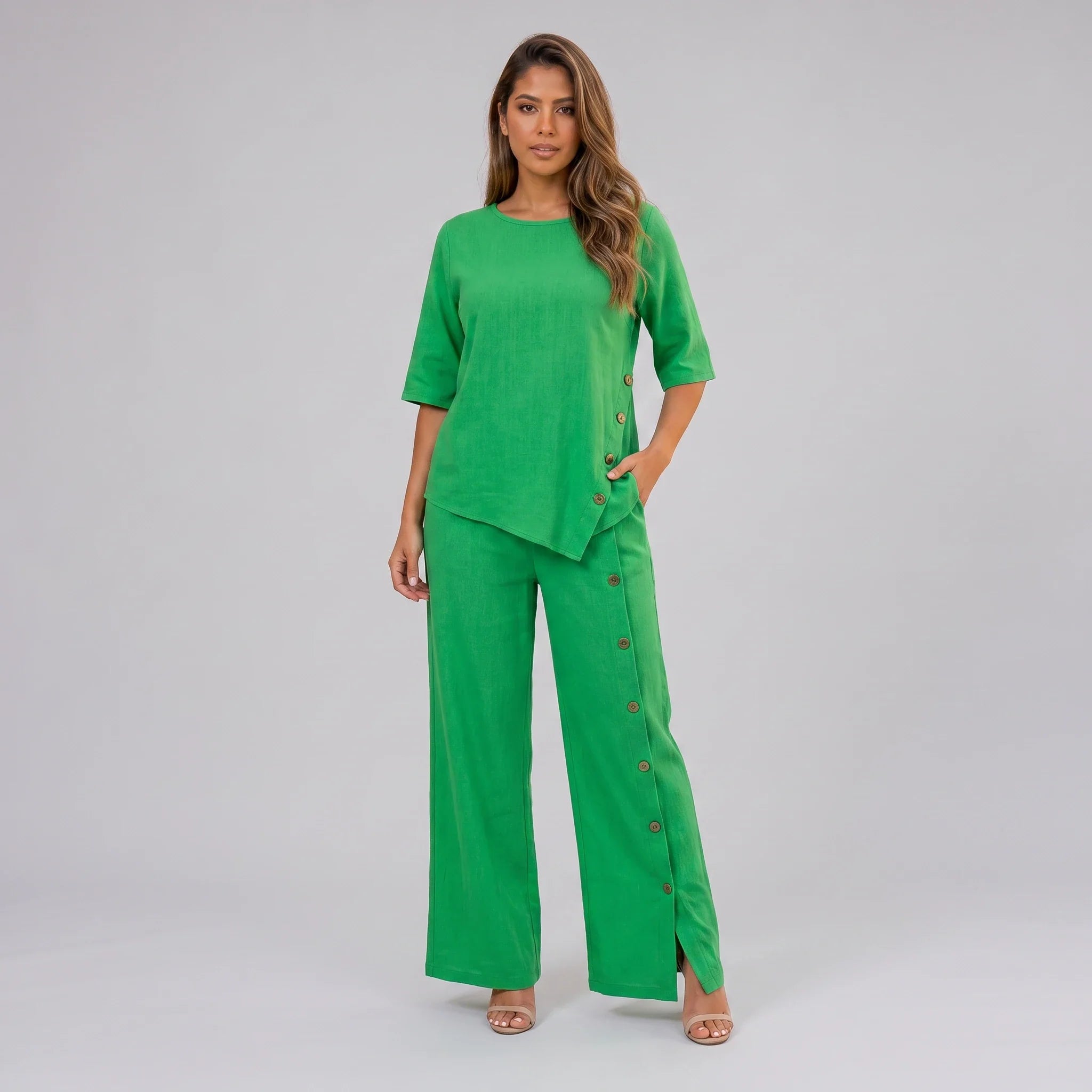 Side Button Wide Leg Set WHD0606031