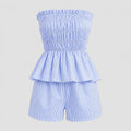 Striped Smocked Short Set WHD0606032