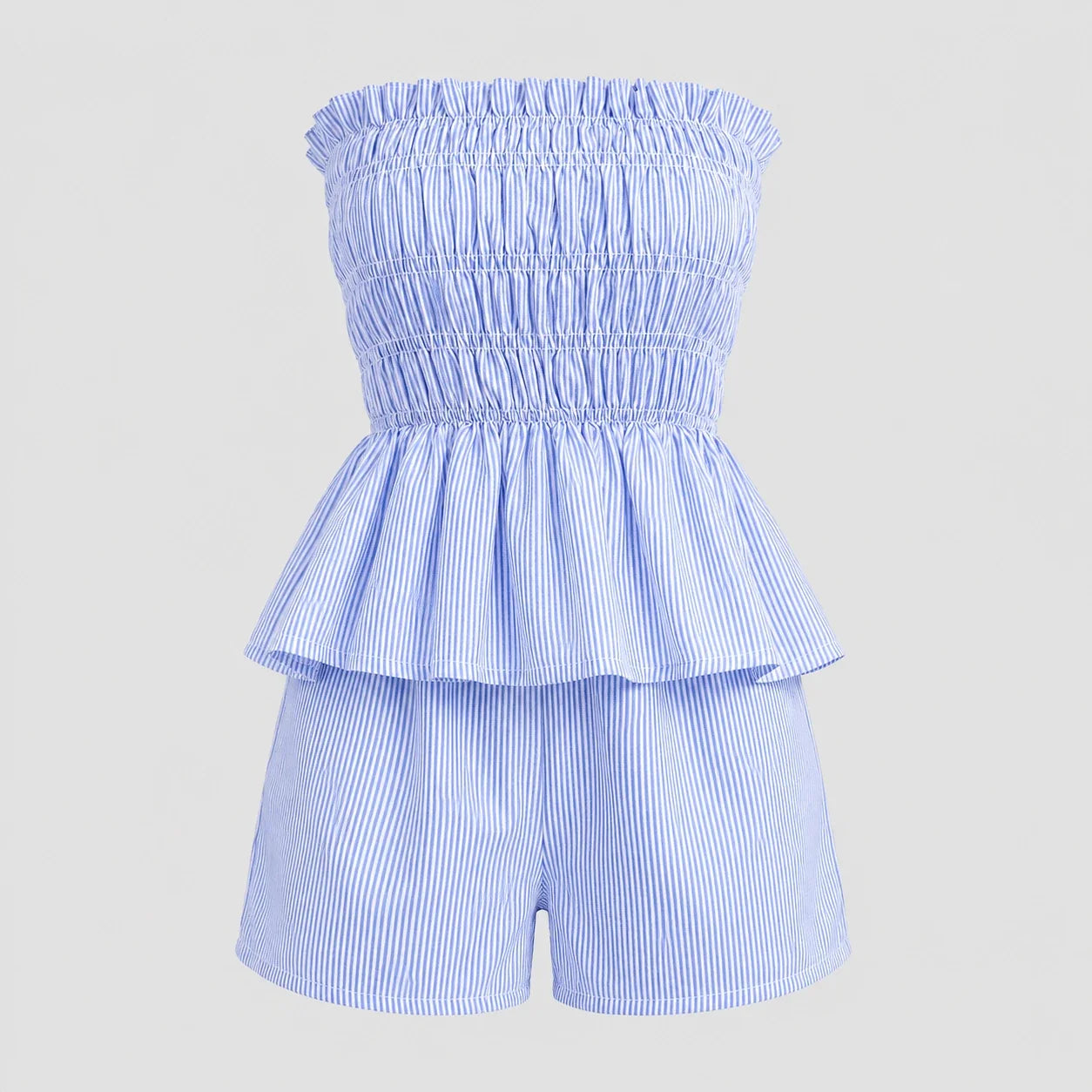 Striped Smocked Short Set WHD0606032