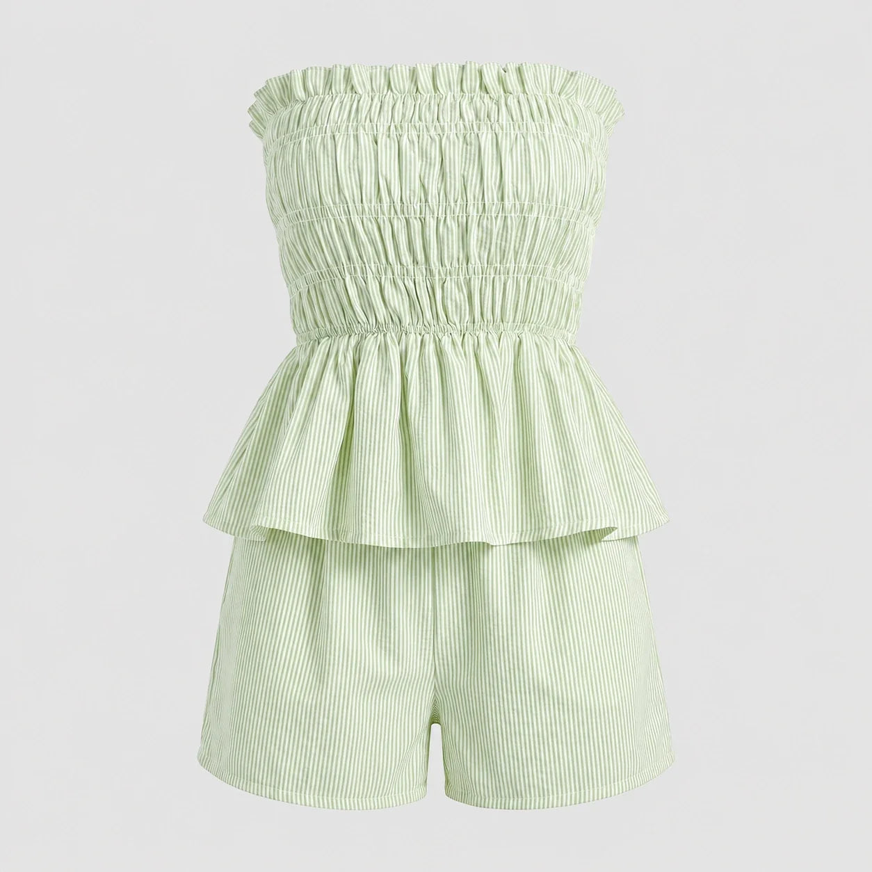 Striped Smocked Short Set WHD0606032