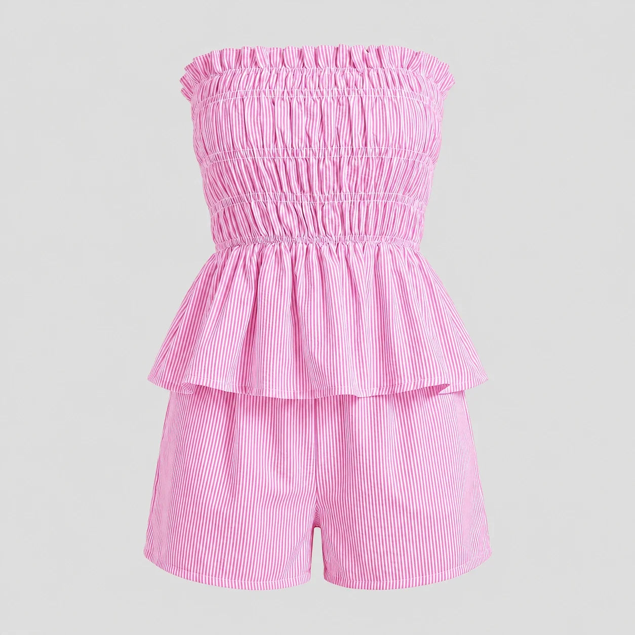 Striped Smocked Short Set WHD0606032